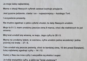 Nasze cyferki- te najważniejsze - wiersz dziecka.